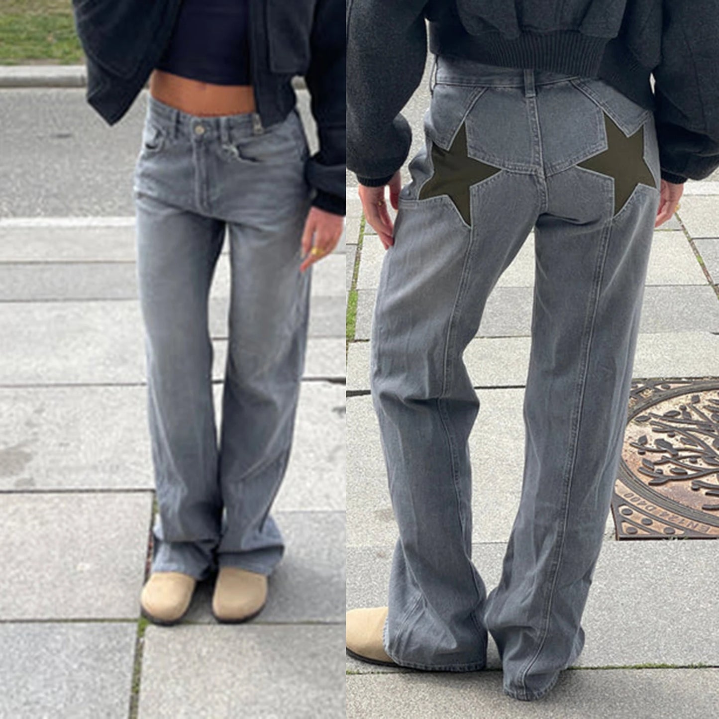 Y2K Star Print Jeans