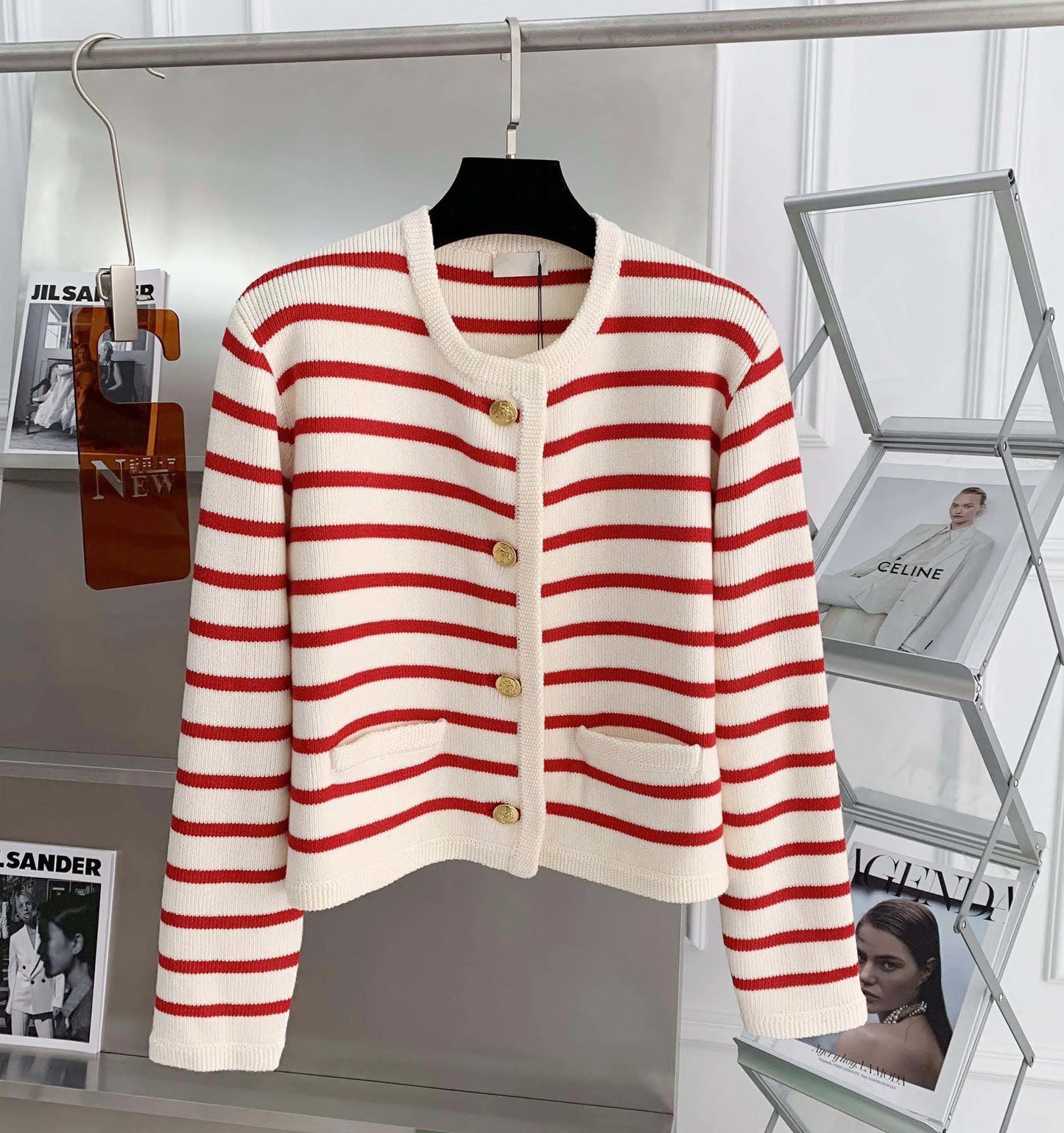 Striped Knitted Cardigan