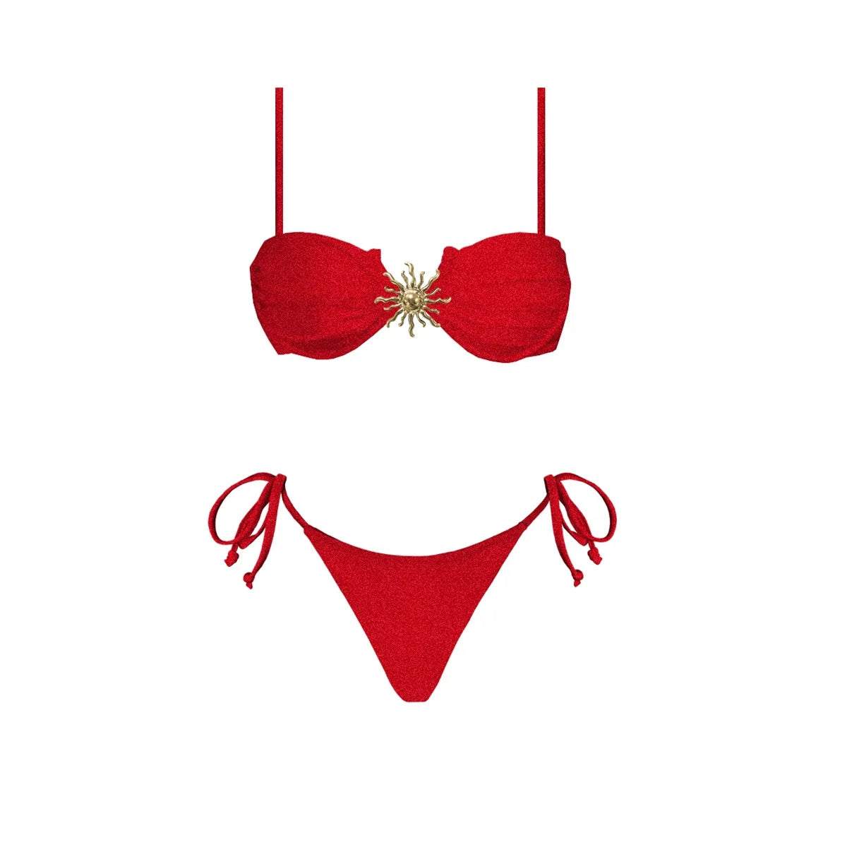 2Pcs One-Shoulder Bikini Set