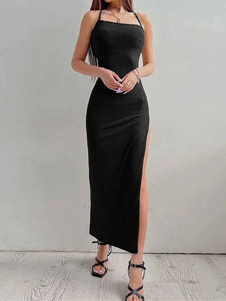 Black Halter Bodycon Dress