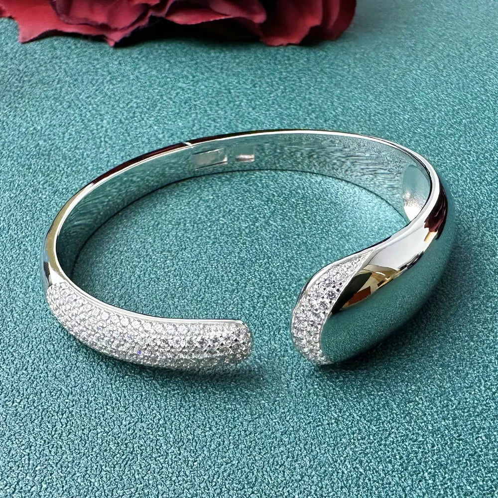 Precision Micro Inlaid Silver Cuff