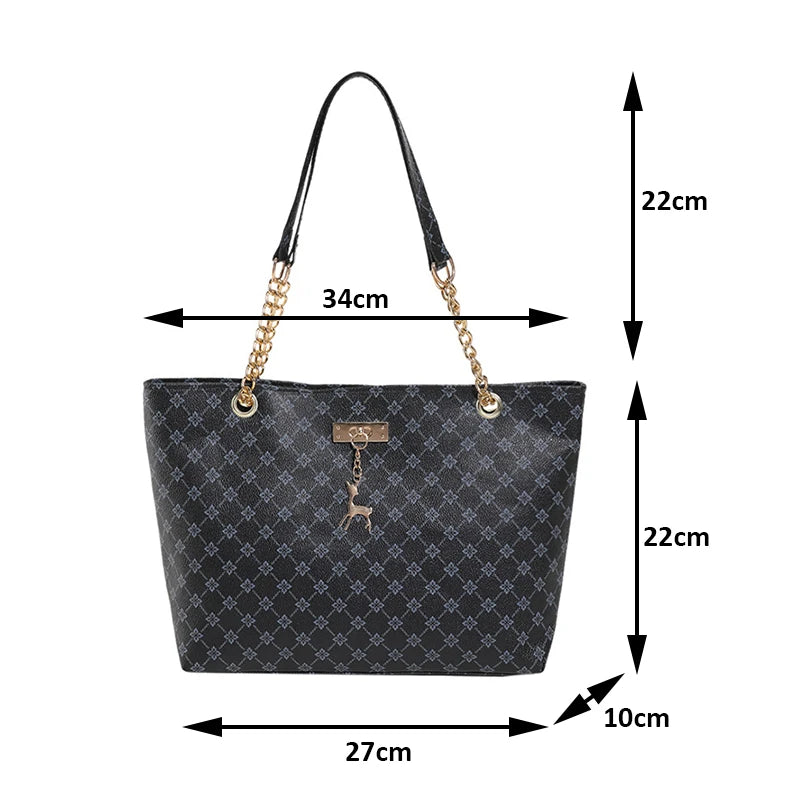 Textured Soft Leather Tote Bag