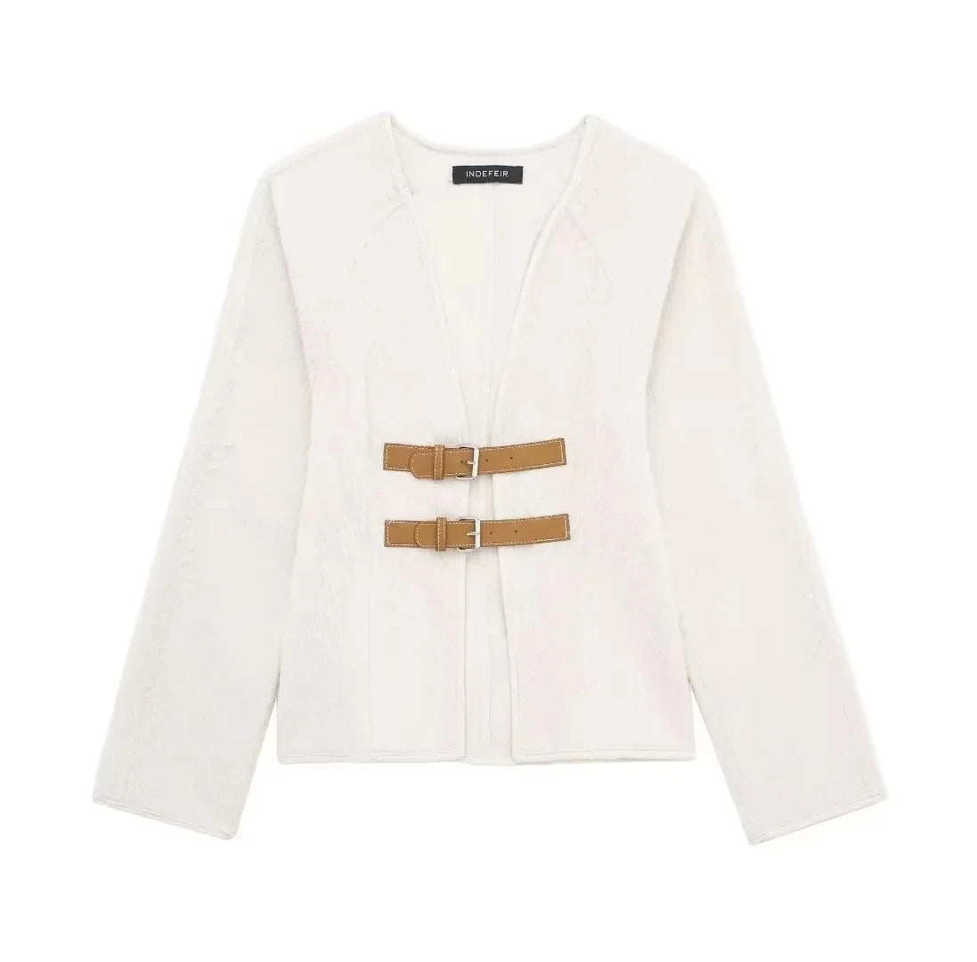 Retro Woollen Leather Coat