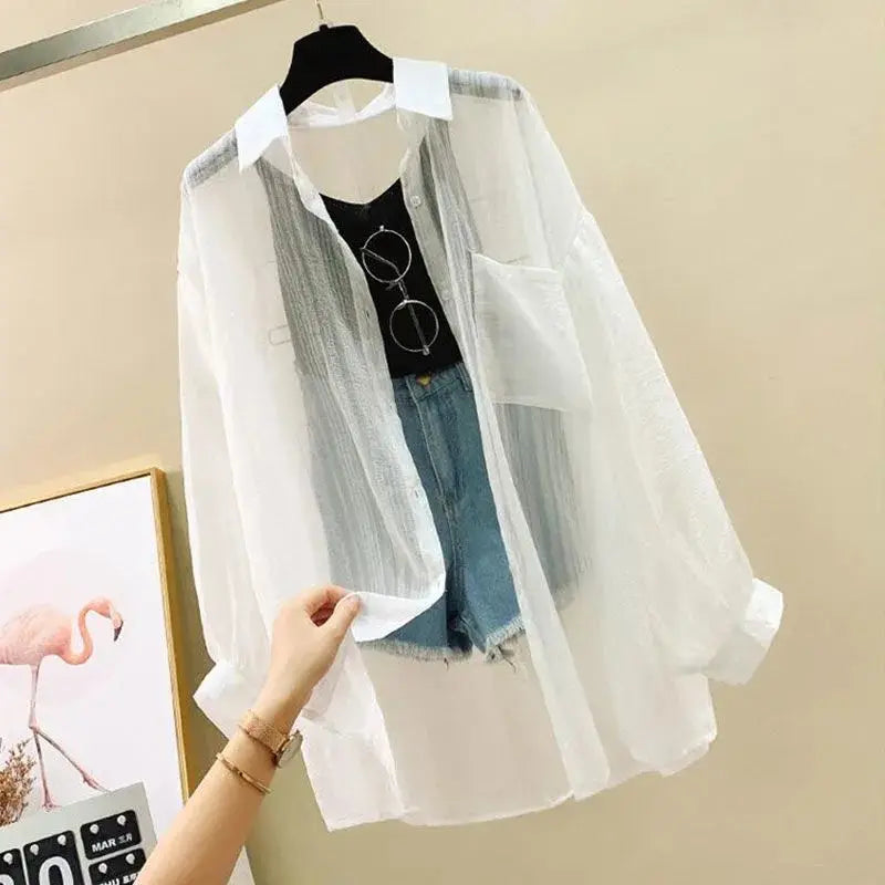 Sheer Chiffon Sunscreen Cardigan