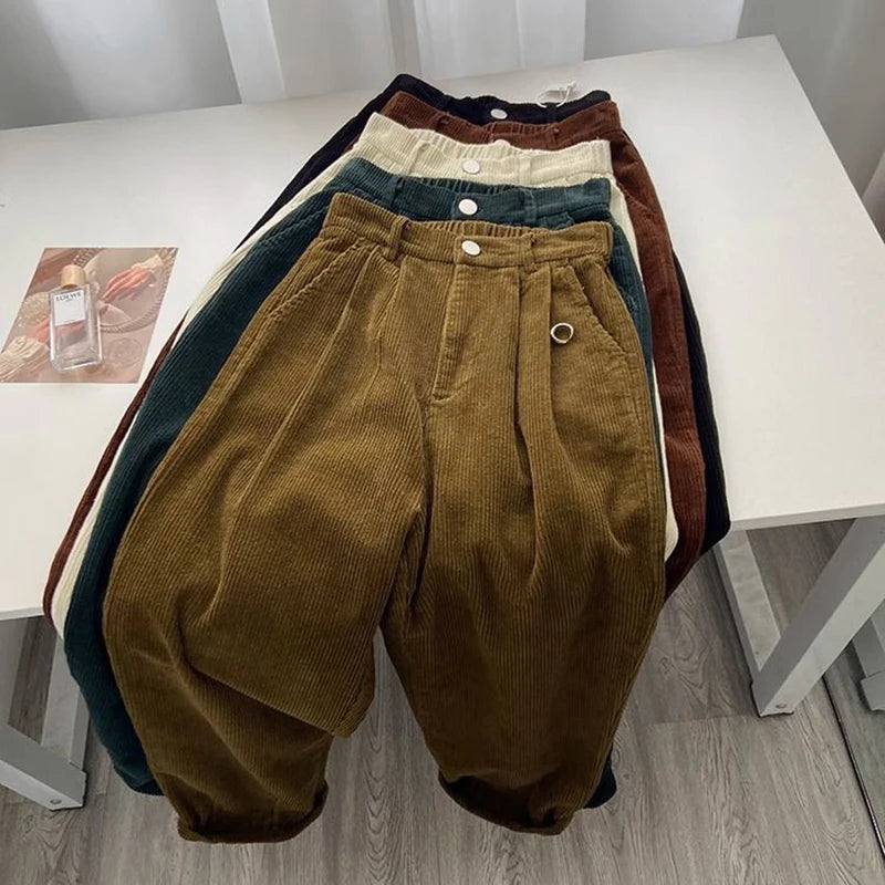 Retro Corduroy Straight Pants