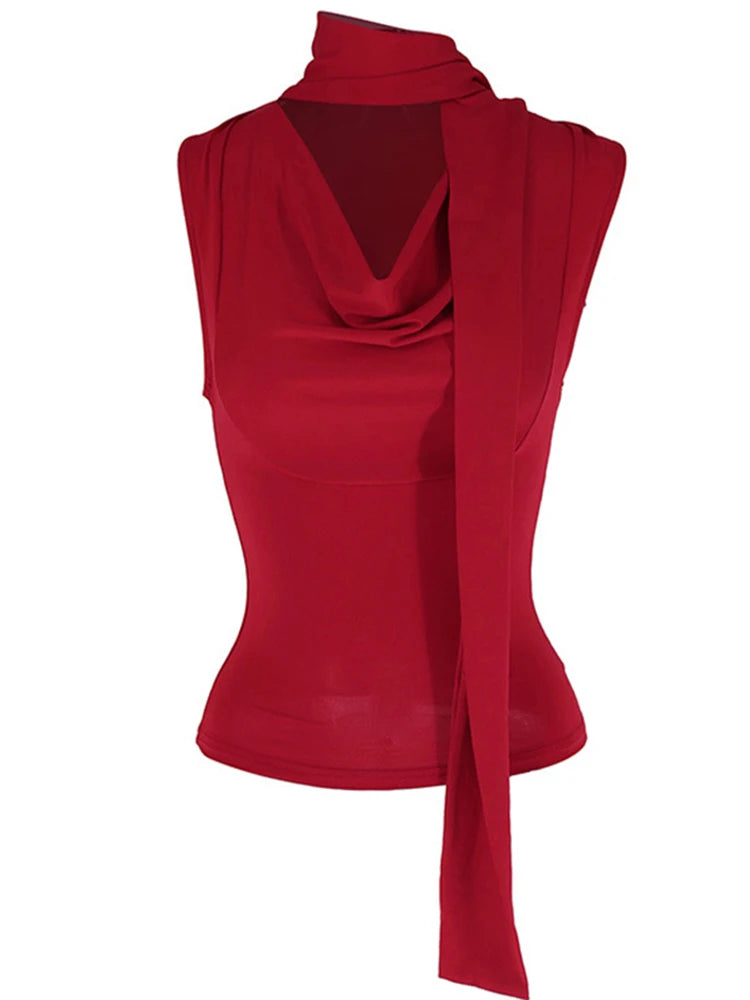 V-Neck Bandage Knit Tank
