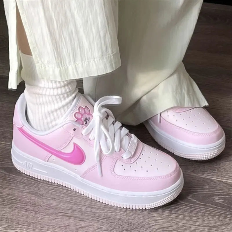 Nike Air Force Pink Cat Claws AF1 Women's Retro Sneakers