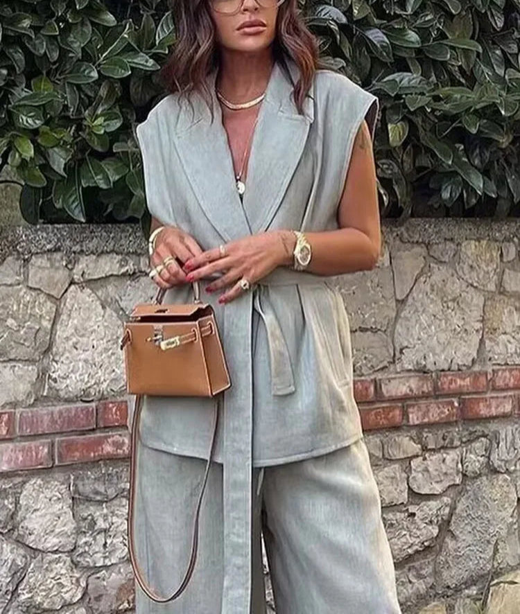 Sleeveless Vest & Pants Set