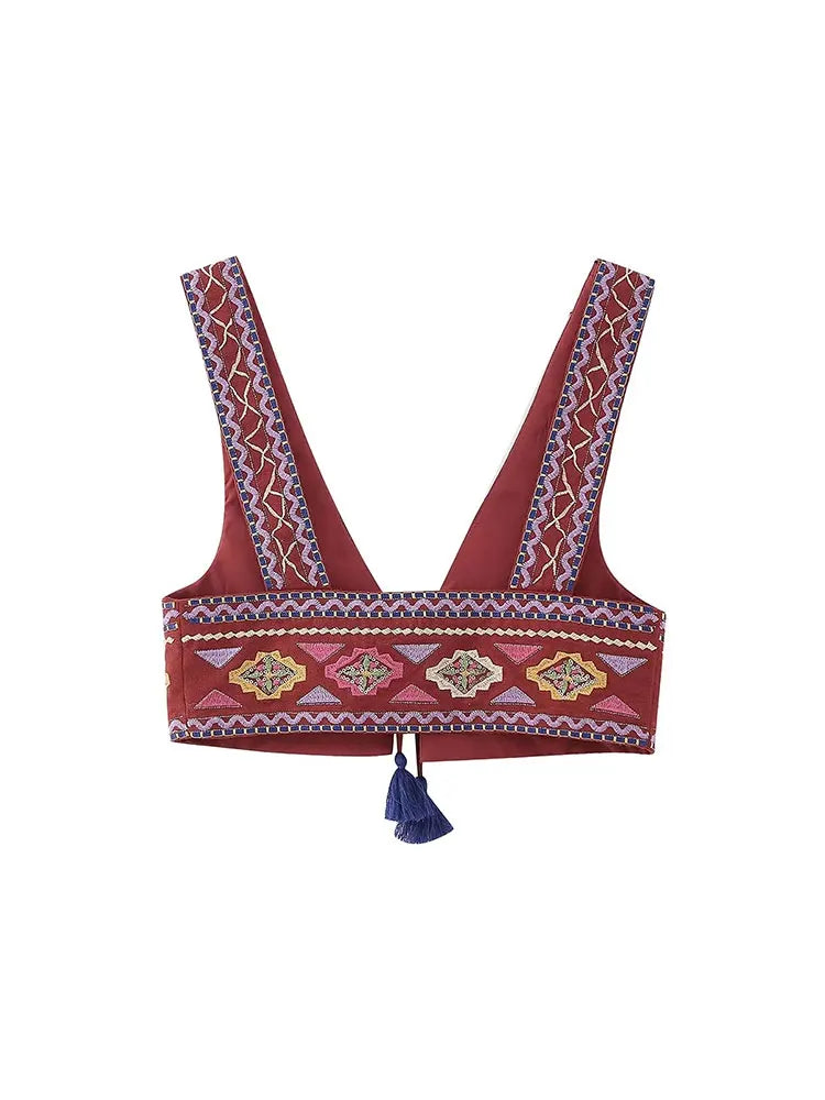 Y2K Embroidered Waistcoat