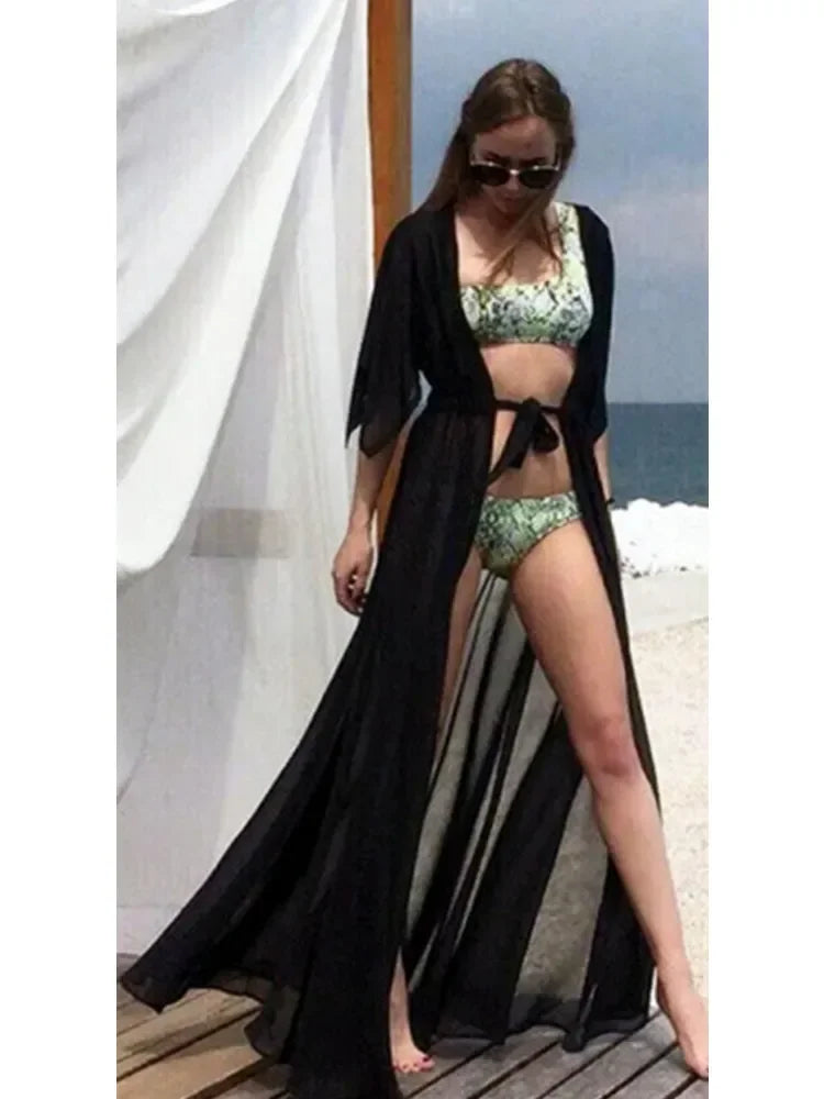 Mesh Bikini Cover-Up Cardigan
