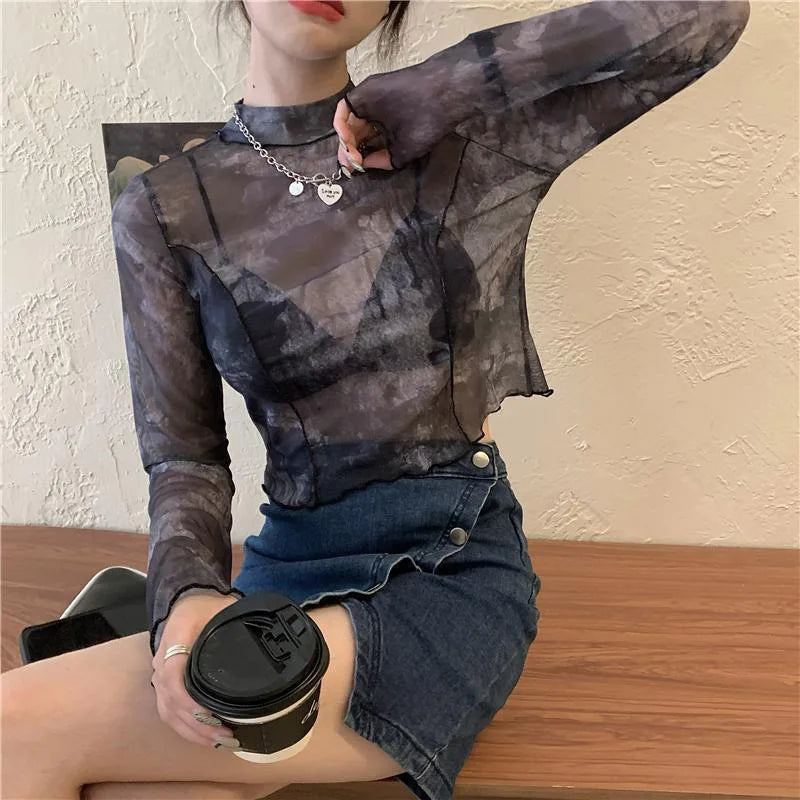 Tie-Dye Cropped Gauze Tee