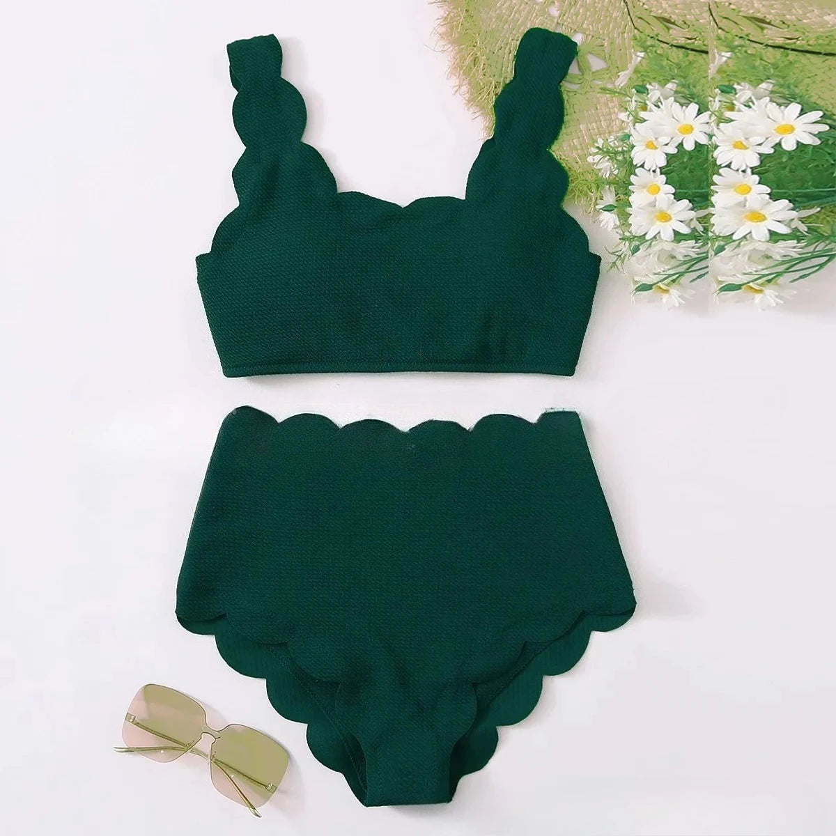 2025 Solid High Waist Bikini
