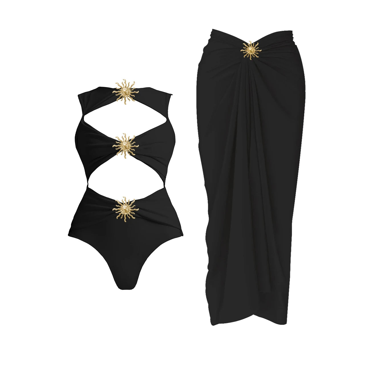 2Pcs One-Shoulder Bikini Set