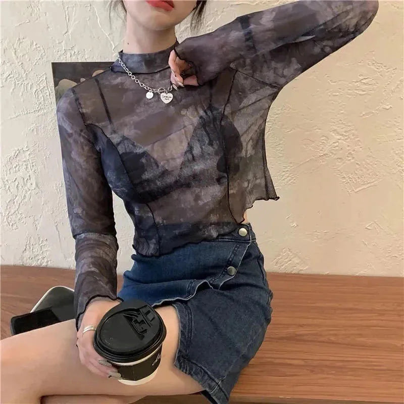 Tie-Dye Cropped Gauze Tee