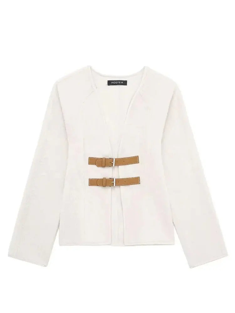 Retro Woollen Leather Coat