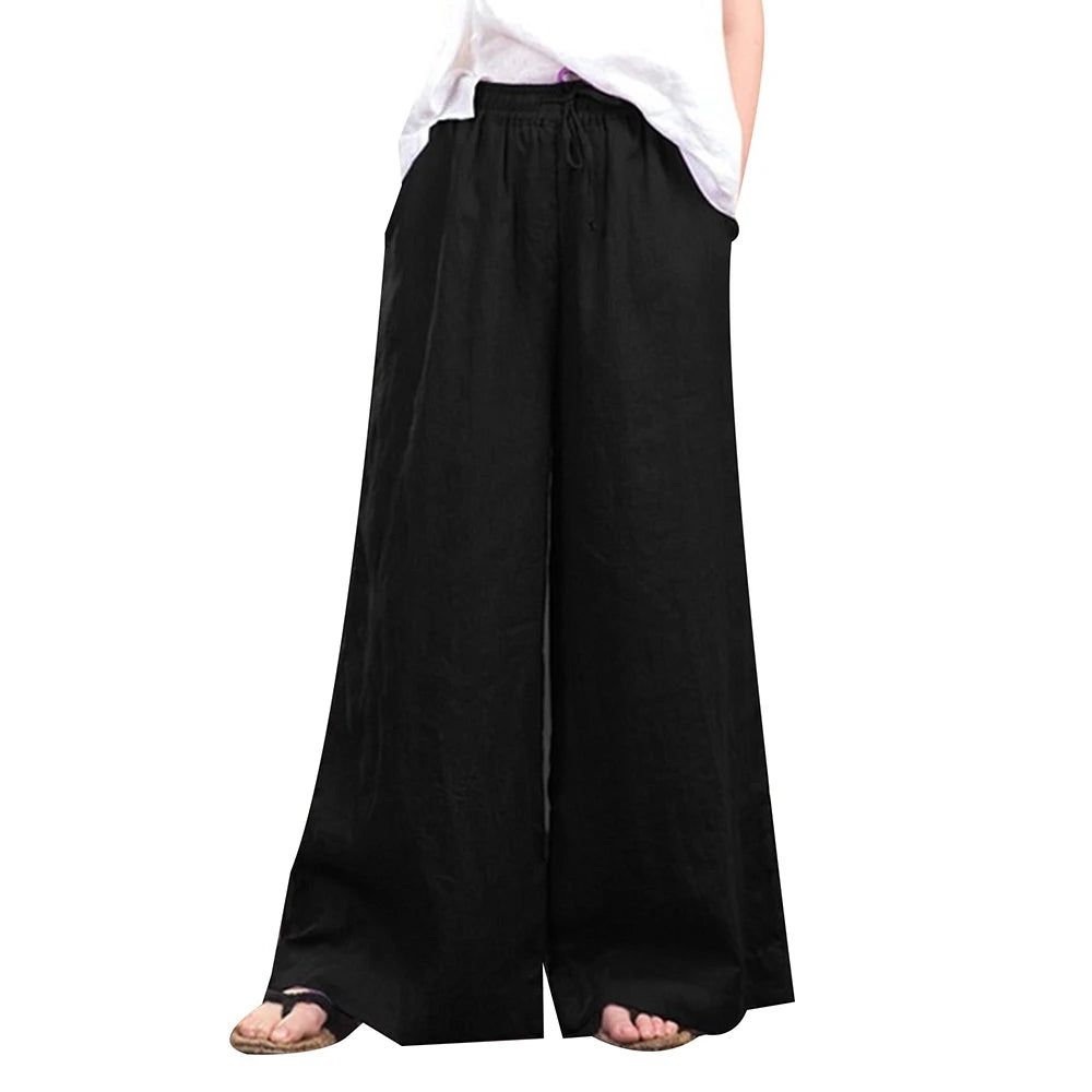 Cotton Linen Baggy Palazzo Pants