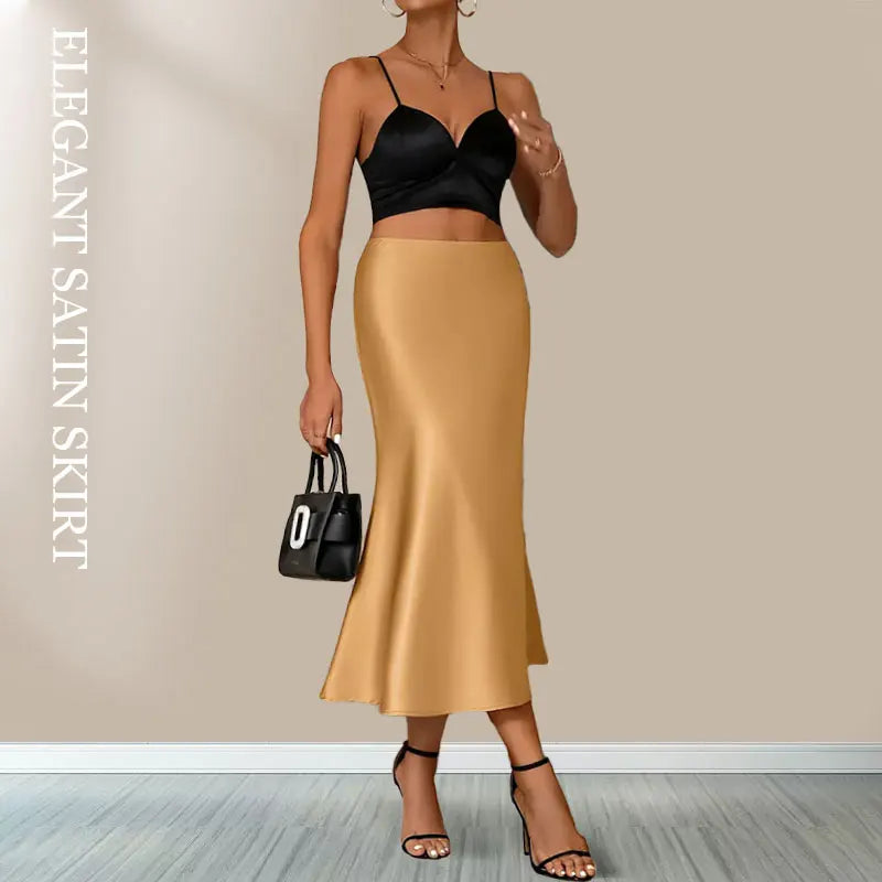 Satin A-Line Skirt