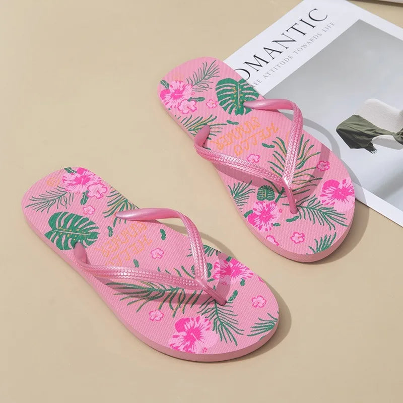 Tropical Leaves Women Flip-Flops