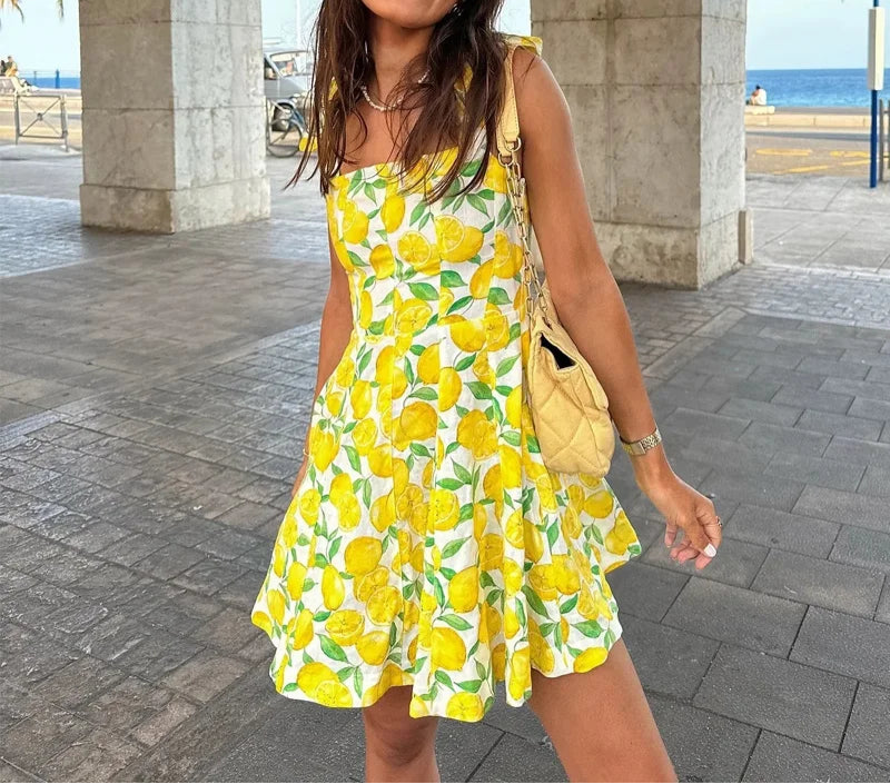 Fruit Print Slip Dress
