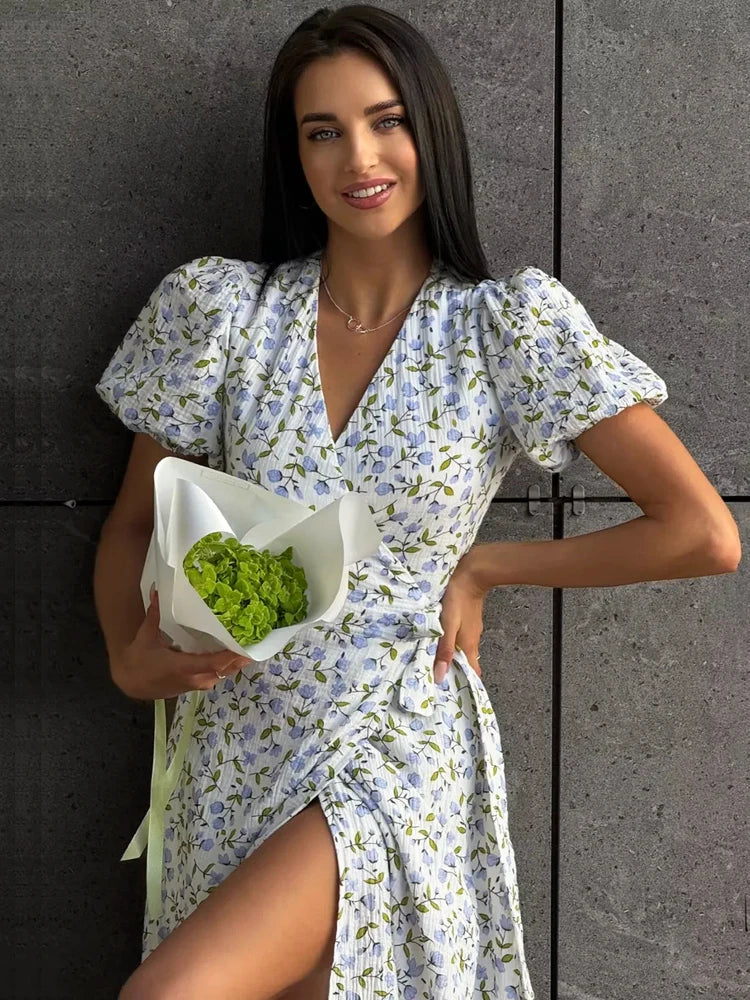 Cotton Floral Midi Dress