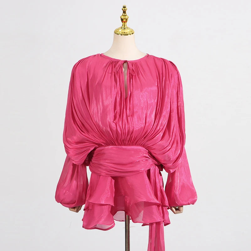 2025 Spliced Lace-Up Mini Dress