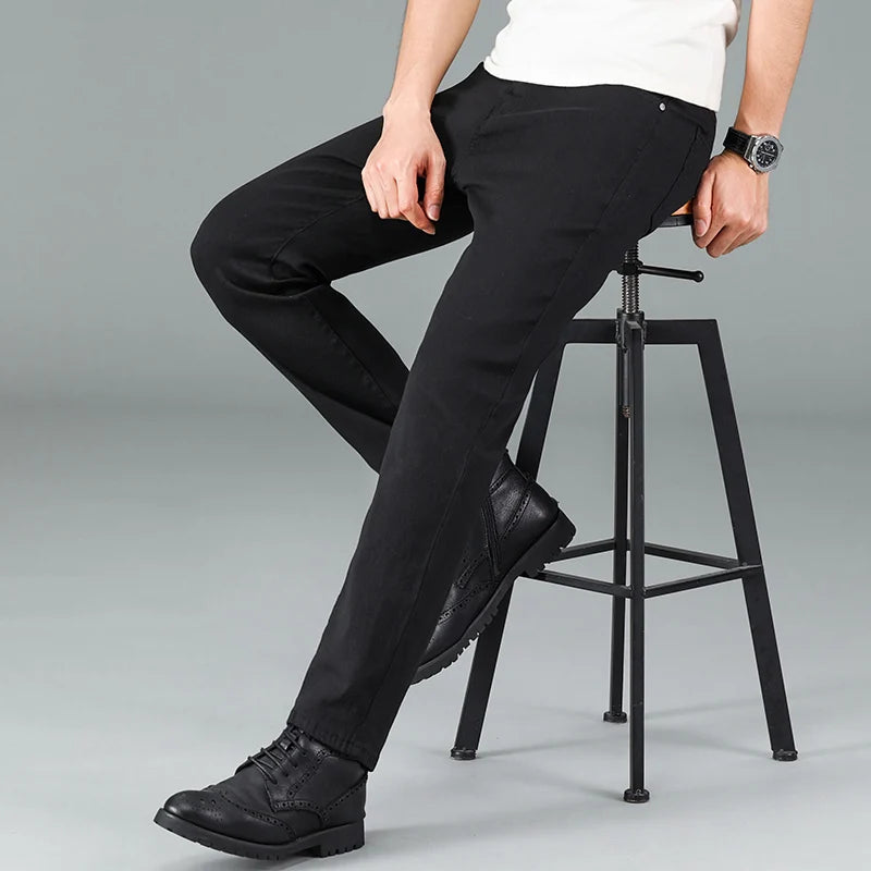Pure Black Straight Fit Jeans
