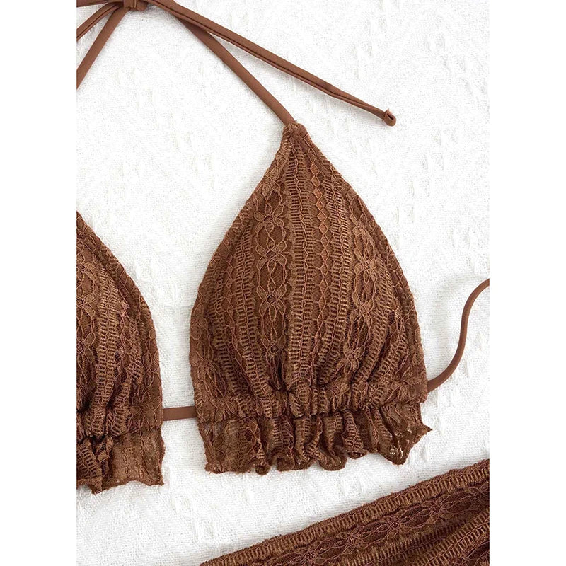 Sexy Triangle Ruffle Bikini Set