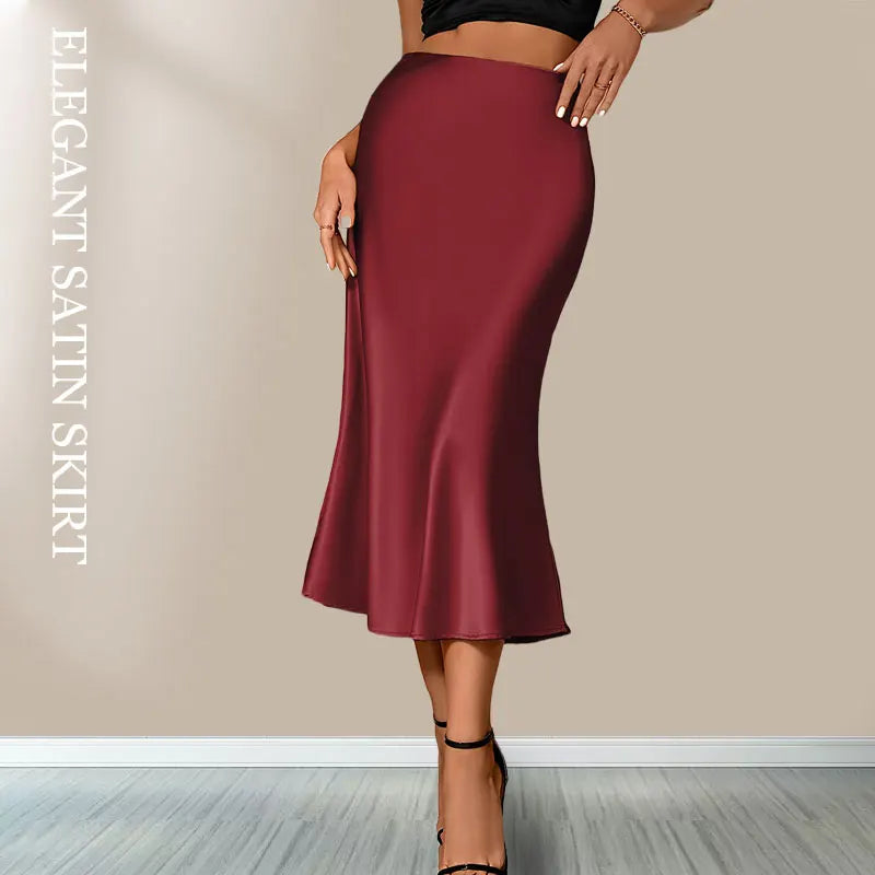 Satin A-Line Skirt
