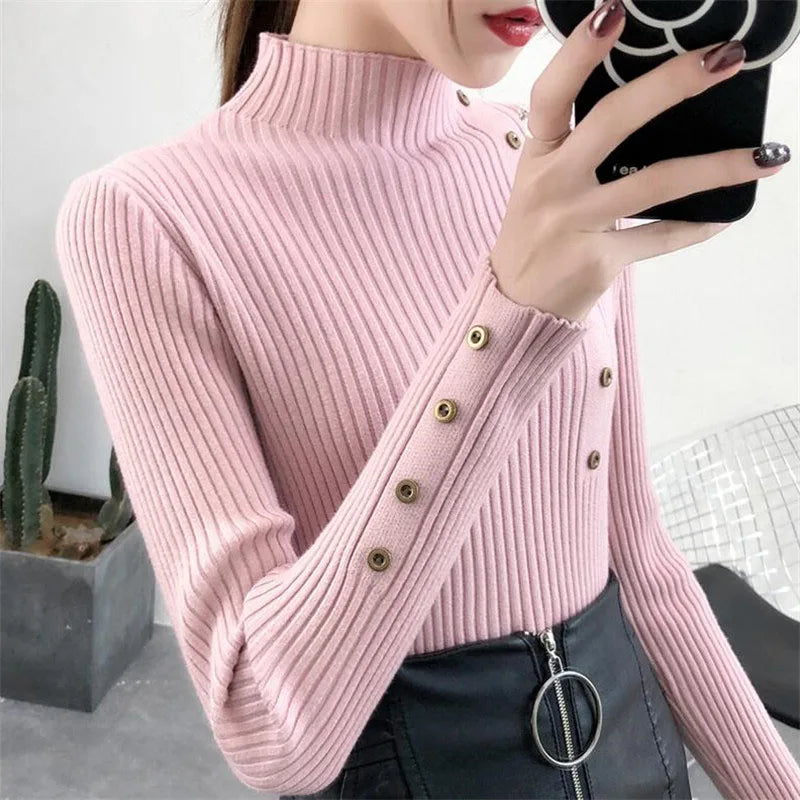 Slim Fit Turtleneck Knit Sweater