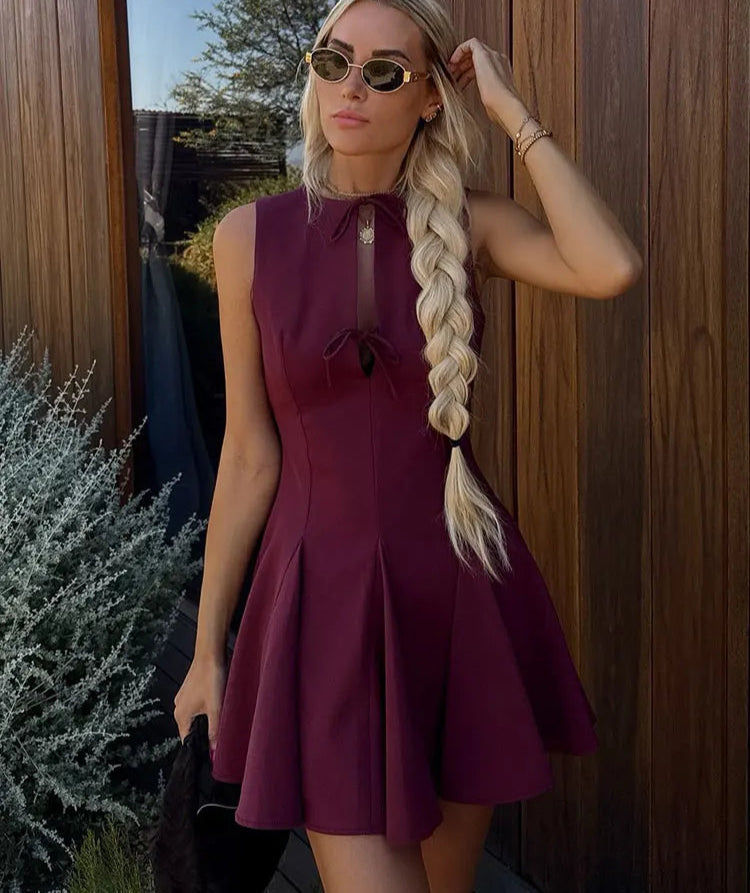 Vintage Bow Mini Dress