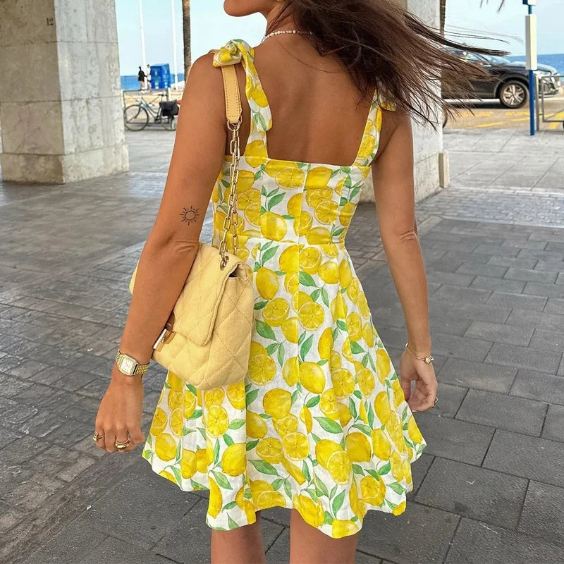 Fruit Print Slip Dress