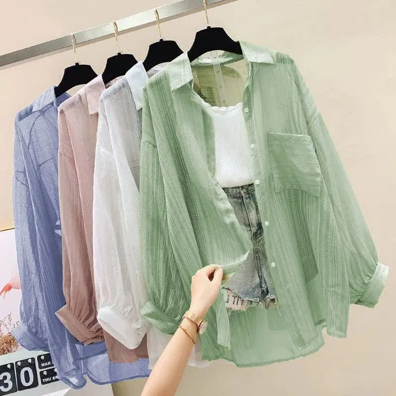 Sheer Chiffon Sunscreen Cardigan