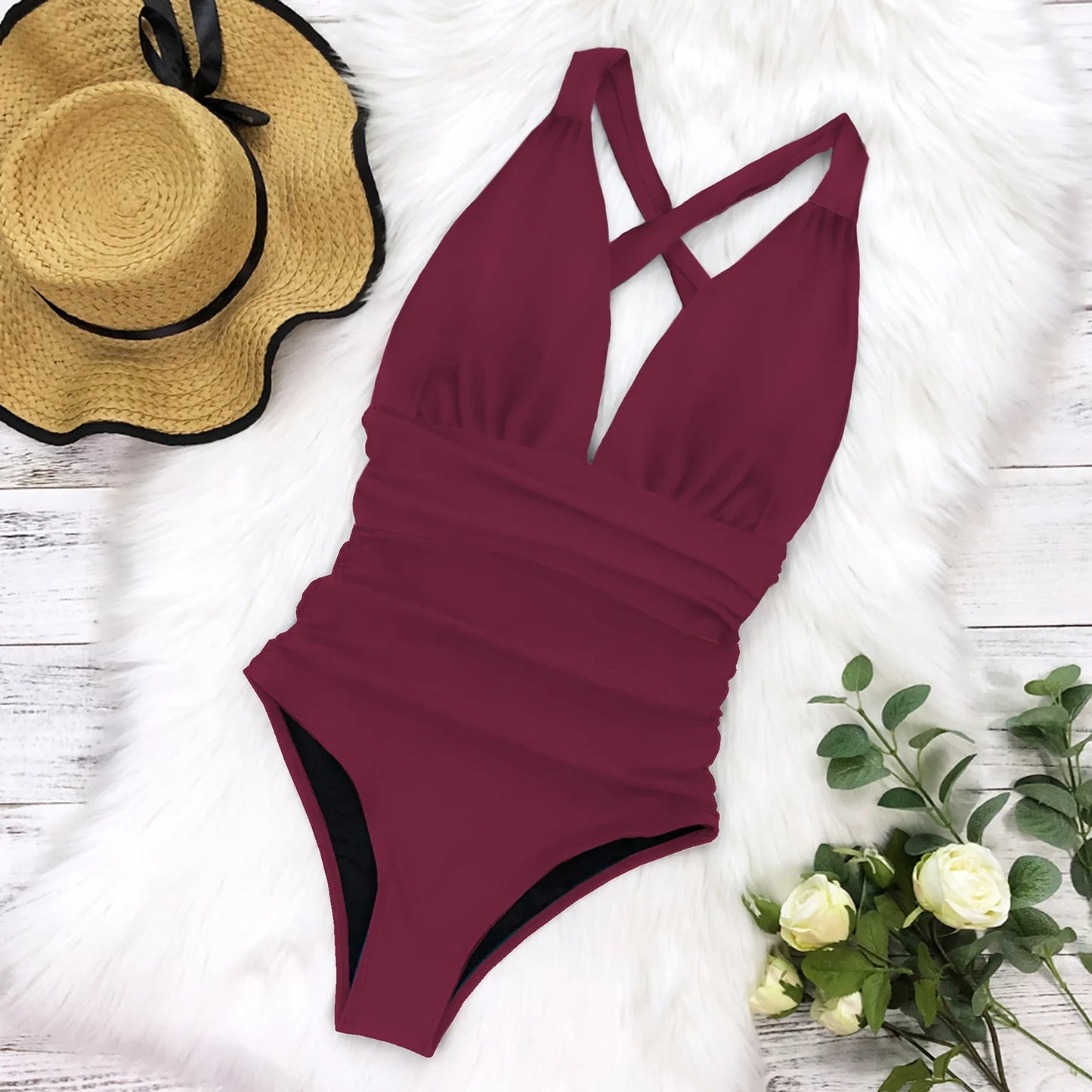 Floral Deep V Monokini