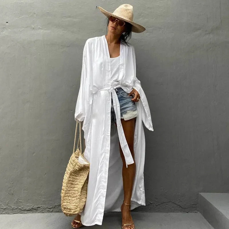 Beach Cover-Up Kimono Dress