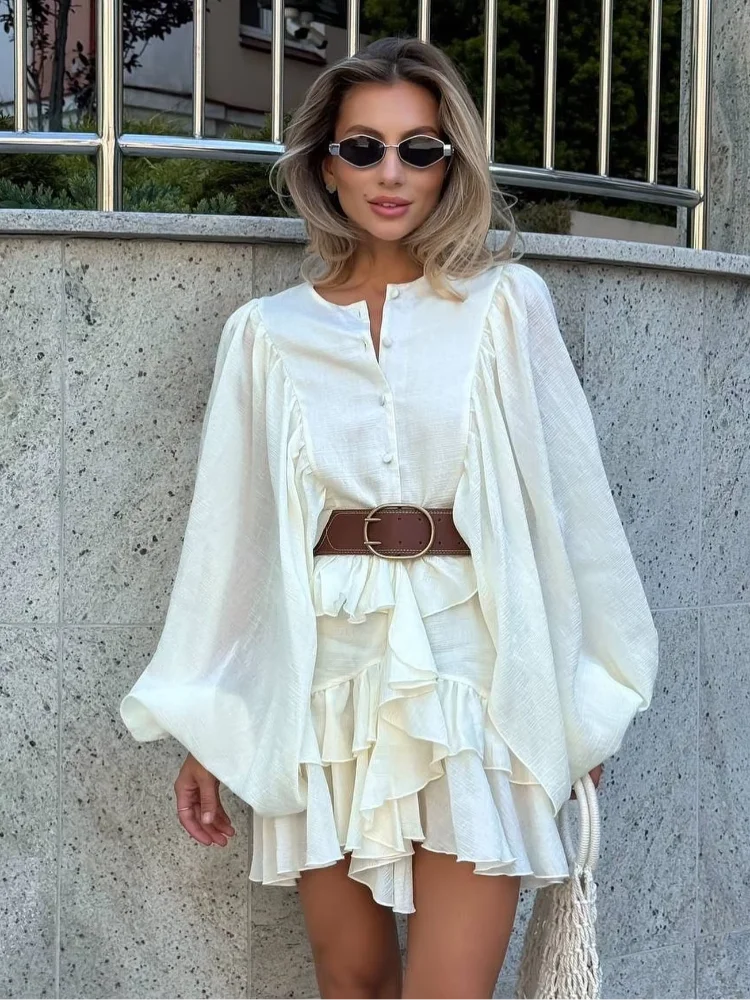 Ruffle Sleeve Mini Dress
