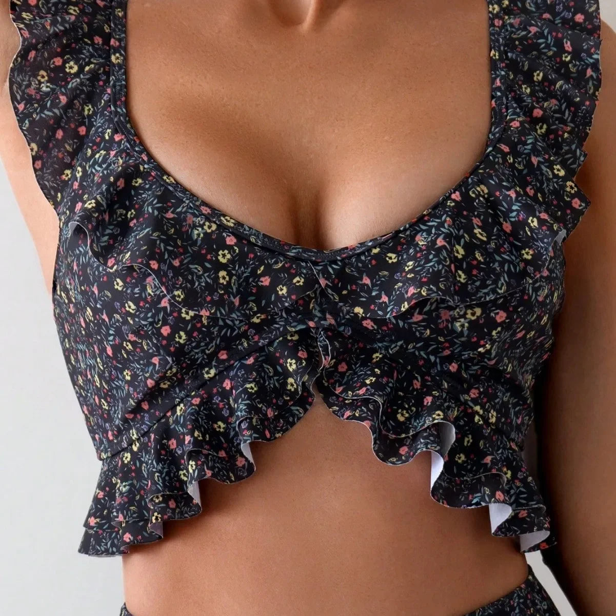 Floral U-Neck Two-Piece