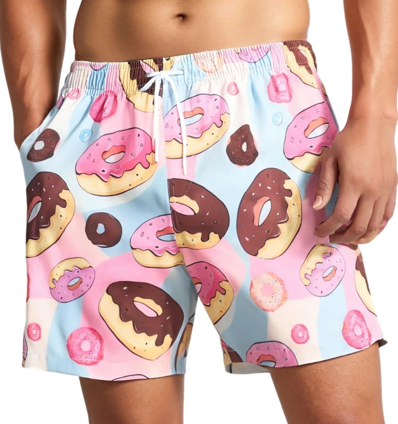 Men’s Beer Print Beach Shorts