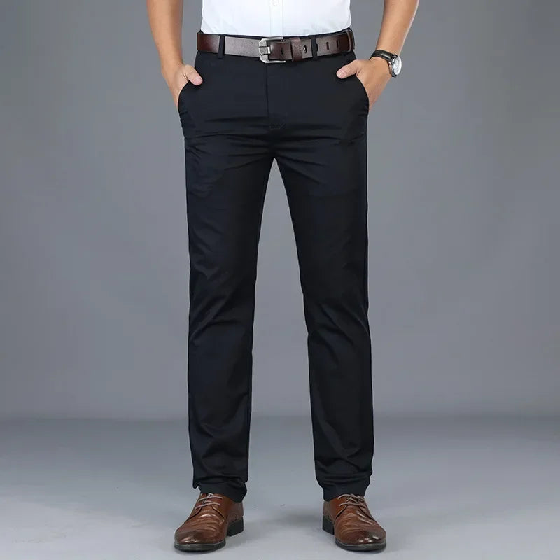 Summer Slim Fit Cotton Suit Pants