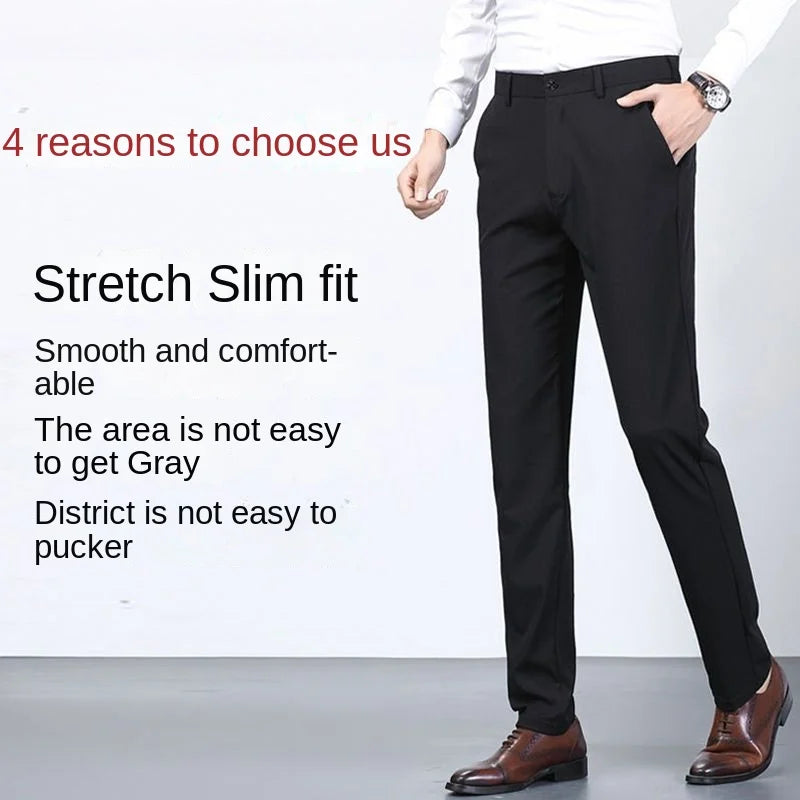 Elastic Slim Fit Business Trousers