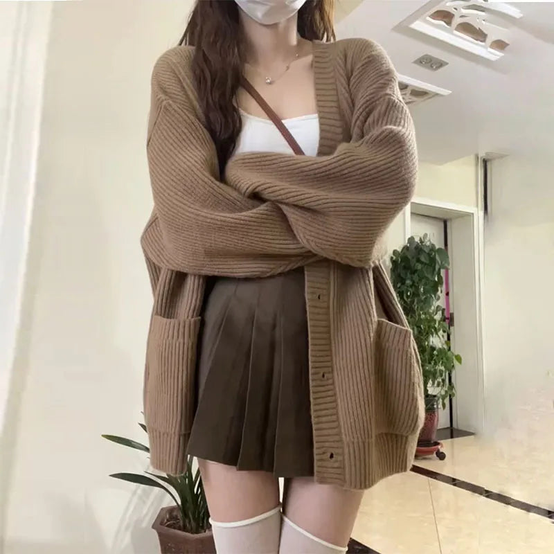 V-Neck Loose Knit Cardigan