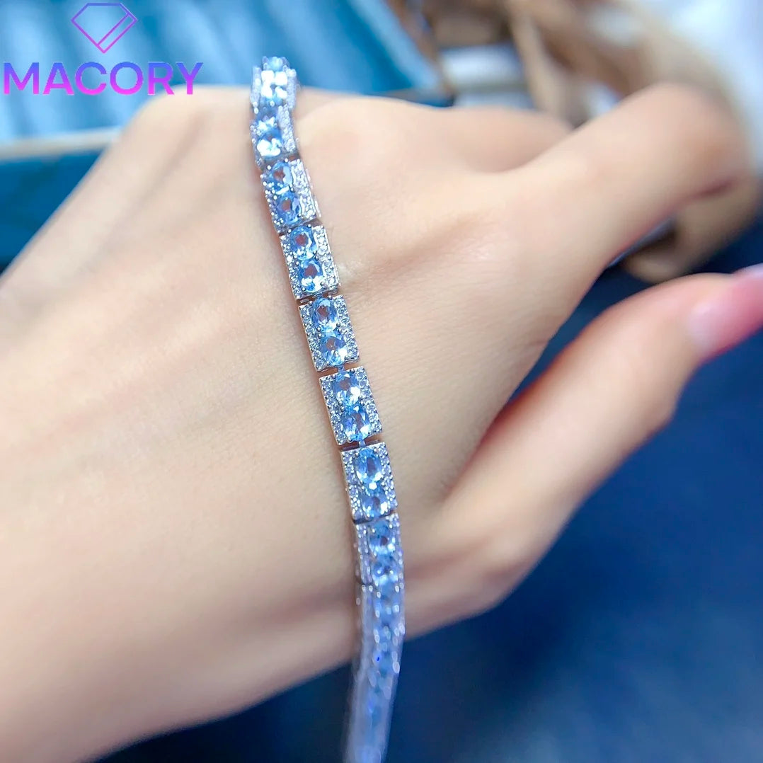 Topaz Gemstone Silver Bracelet