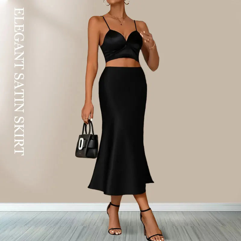 Satin A-Line Skirt