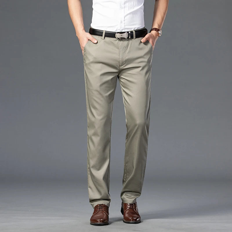 Summer Slim Fit Cotton Suit Pants