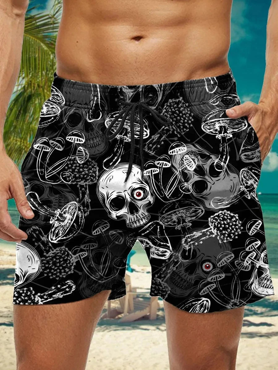 3D Floral Print Men’s Swim Trunks