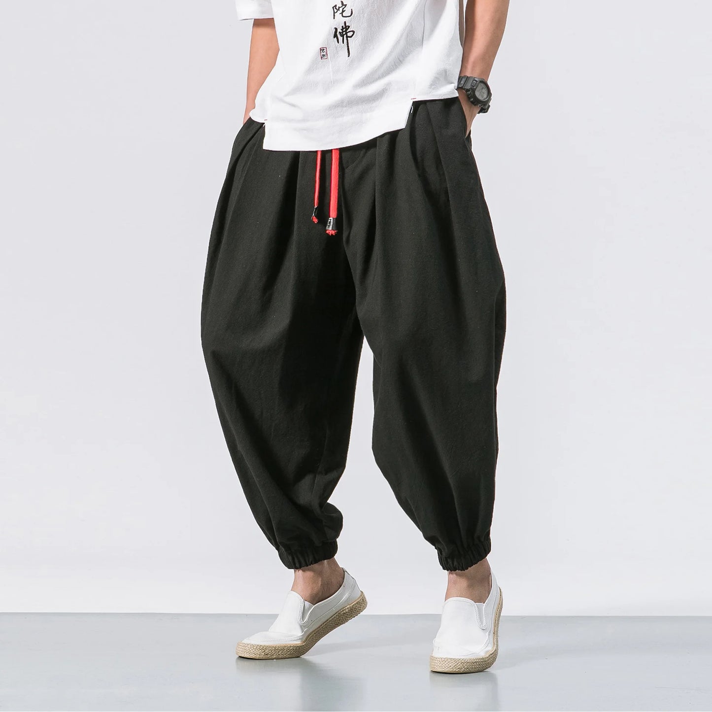 Oversized Linen Harem Sweatpants