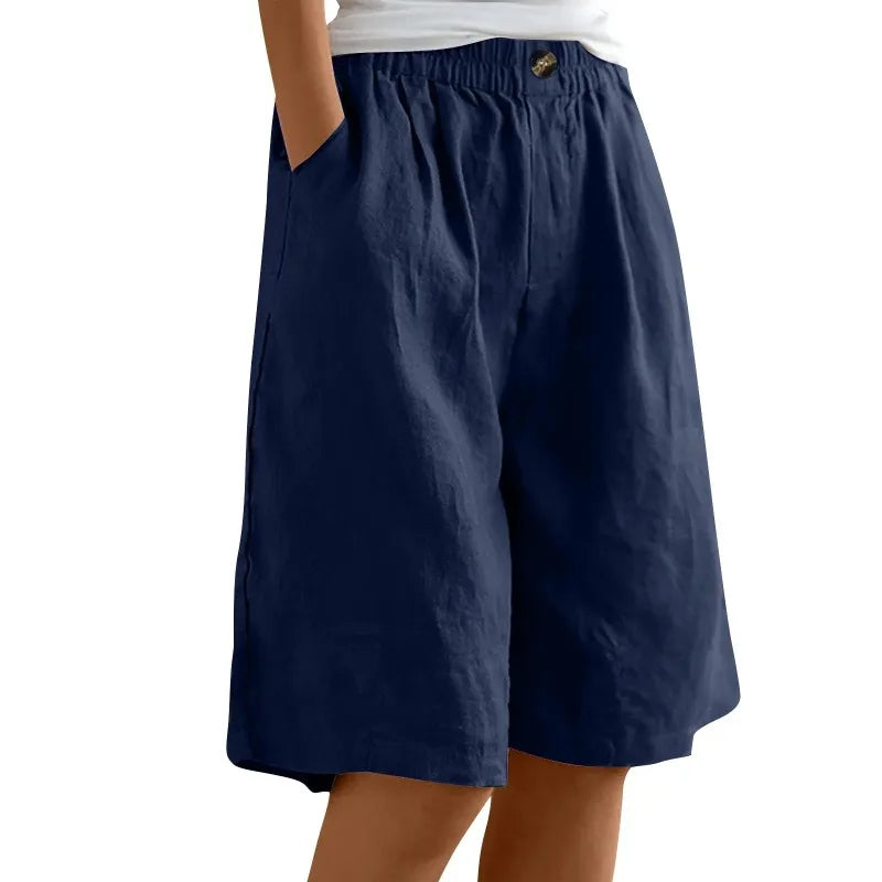Loose Cotton Linen Capris