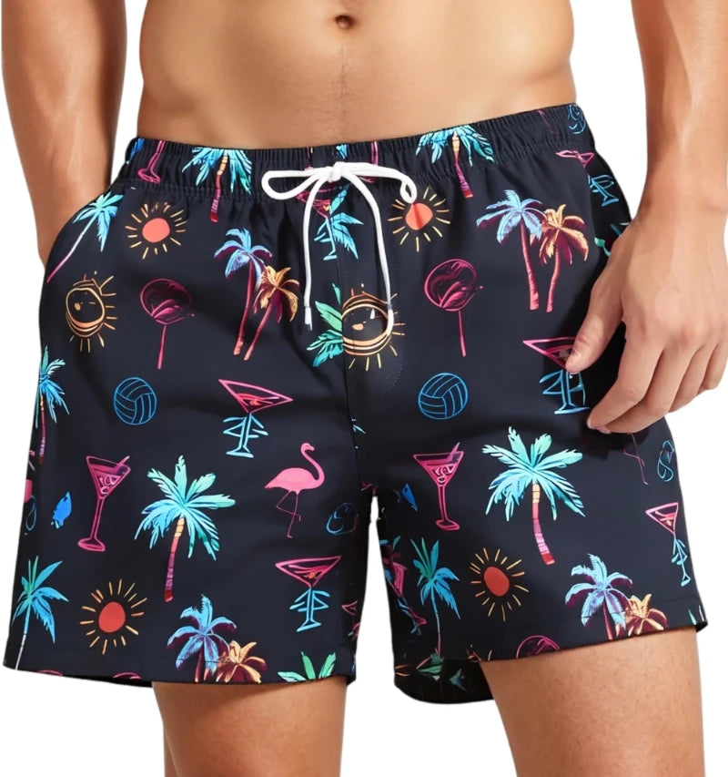 Men’s Beer Print Beach Shorts