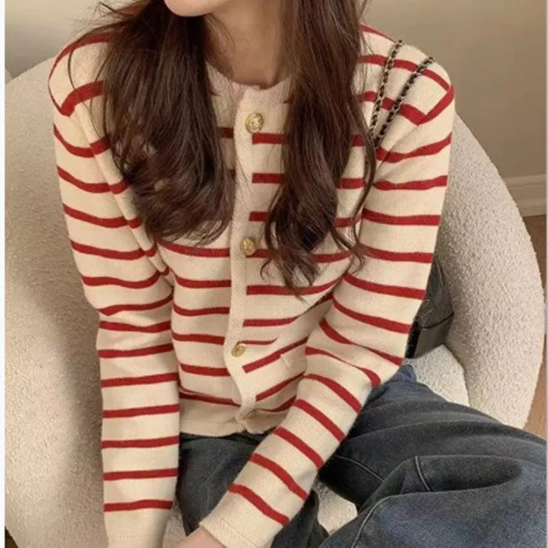 Striped Knitted Cardigan