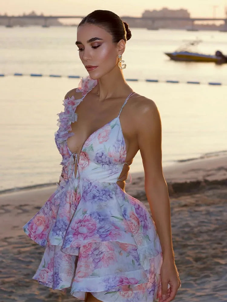 Floral Chiffon Mini Dress
