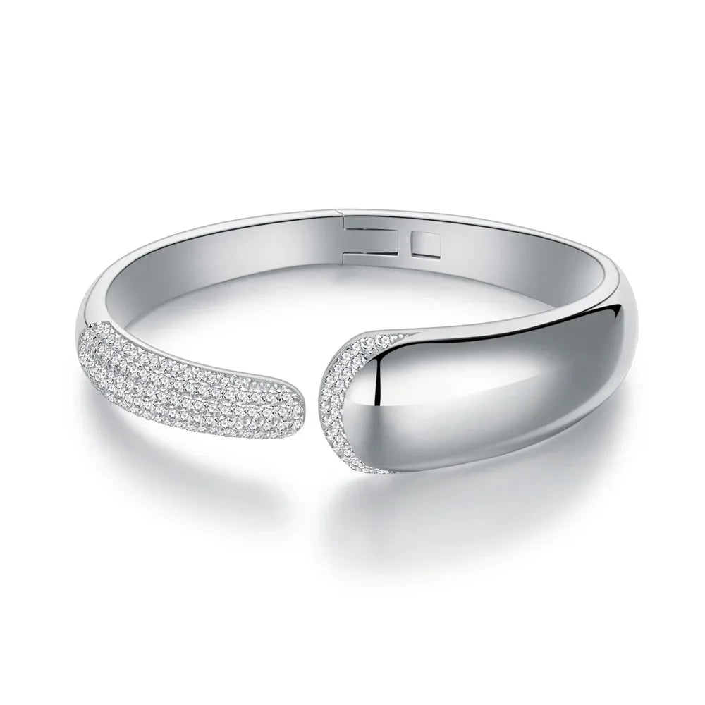 Precision Micro Inlaid Silver Cuff